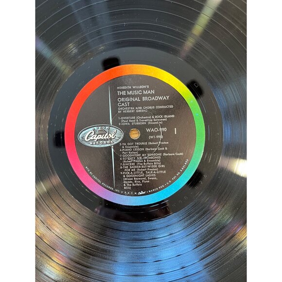 Meredith Willsons "The Music Man" Original Broadway Cast Vinyl Record WAO-990 - Picture 3 of 6